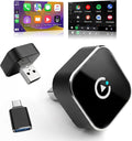 2026 New Wireless CarPlay Adapter, Compatible CarPlay & Android Auto, Plug and Play Wireless CarPlay Dongle, Fast Auto-Connect, Type-C & USB Cable Included, Supports iOS 10+ & Android