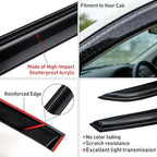 Window Visors Rain Guards for Nissan Kicks 2018-2024 | 4PCS Out-Channel Vent Visors | Smoke Tinted Wind Deflectors | Reduce Rain Noise, Improve Airflow | Easy No-Drill Install