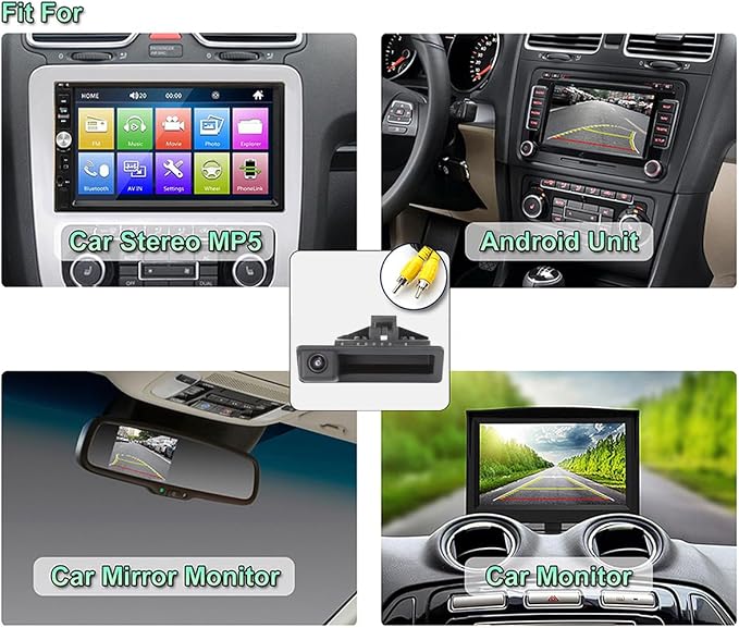 AHD 720P Vehicle Backup Camera for BMW E82 E88 E84 E90 E91 E92 E93 E70 E60 E61 E39 3 5 X5 X6, Car Rear View 170 Fisheye Lens IP68 Waterproof Trunk Handle Camera