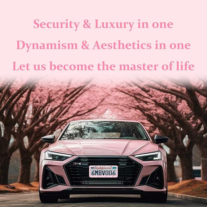 Pink Hibiscus Flower License Plate Frames,Tropical Floral Car Accessories for Women and Men ，Cute Aluminum License Plate Frame Fits Standard US Vehicles Size 12.2 x 6 Inch (Pink-Hibiscus Flower)