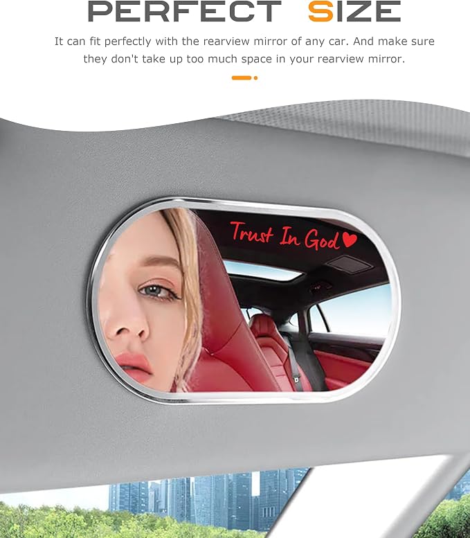 SCUARI 4PCS Car Stickers,Cars Decals,Car Accessories Trust in God Rearview Mirror Sticker,Auto Stickers and Decals,Auto Decals for Women,Trust in God Mirror Decoration,Fits Most Vehicles (Red)