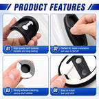 8PCS Car Door Lock Cover/Car Door Slam Stopper,Full Adhesive Backing Cars Doors Latch Cover Provides Cushioning Protection,Upgraded Silicone Cars Doors Lock Protector Kit