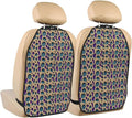 Kick Mat Back Seat Protector for Car 2 Pack Extra Large Car Back Seat Cover with 3 Storage Pockets Waterproof Seat Back Protector Repetition and Pattern Backseat Car Organizer for Trucks SUV