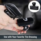 2pcs Large Car Tire Shine Applicator,Vegan Tire Shine Brush - Automotive Tire Dressing Applicator Brush with Storage Stand for Tire Detailing & Car Wash Kit, 3.6 Inch Length (Black)