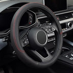 Steering Wheel Cover, Universal Fit 15 Inch Microfiber Leather Car Wheel Protector, Anti-Slip, Black