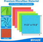 Microfiber Cleaning Cloth, 50PK Reusable Shop Rags Bulk Microfiber Cleaning Cloth Lint Free Cleaning Towels for Car Kitchen Automotive Bar Mechanic Restaurant Garage, 11.5"x11.5", Multicolor