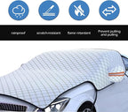 Car Windshield Cover, 91"x98" Heavy Duty Hail Protector Car Cover, Waterproof Windproof Dustproof Car Half Car Cover Sunshade, All-Season Versatility Universal Fit SUV/Truck/Sedan (Silver)
