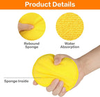 Microfiber Wax Applicator Pads, Car Wax Applicator, Buffing & Detail Polishing Foam Pads for Car Cleaning and Fine Polishing (5" Diameter, 6 Pack) - Yellow