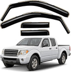 Window Deflectors Smoke Tinted In-Channel Side Window Vent Visor Deflectors Rain Guards Compatible with Equator 2009-2013 Crew Cab - 4pcs. GW0581