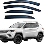 Window Visors Rain Guards for 2017-2026 Jeep Compass,Premium Exterior Rain Guards Visors for Compass 17-26,4PCS Tape On Vent Visors Set, UV-Resistant Tinted Acrylic,Weather Protection