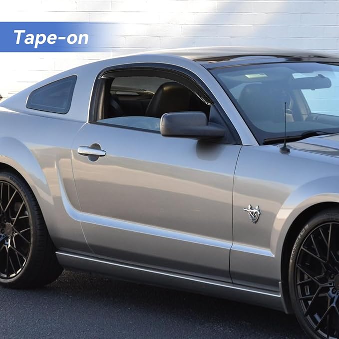 Window Visors Rain Guards Shield for 2005-2009 Ford Mustang, Out-Channel Window Vent Wind Deflectors Visors Shades for 05-09 Ford Mustang