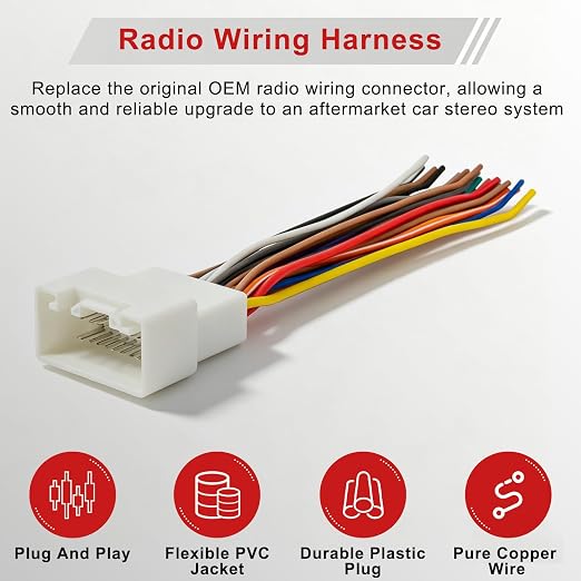 Radio Wiring Harness W/JBL Amplifier System for 2001-2007 Toyota Highlander 2002-2006 Camry Lexus ES 330 2002-2006