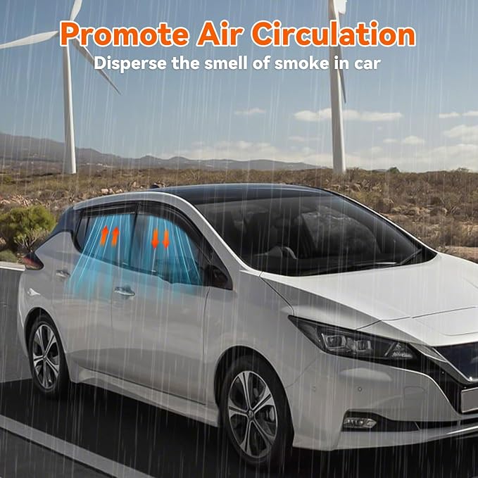 Rain Guards Compatible with 2011-2017 Nissan Leaf, Tape-On Side Window Visor Wind Deflector Vent Visors Car Accessories