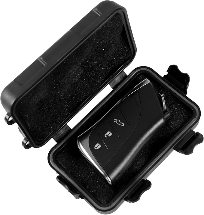 Magnetic Key Box, Hide A Key Holder, Under Car Magnetic Key Storage, Waterproof Hidden Key Box for Outside, Car Key Hider Magnet for Vehicles Travel (MM1 Regular)