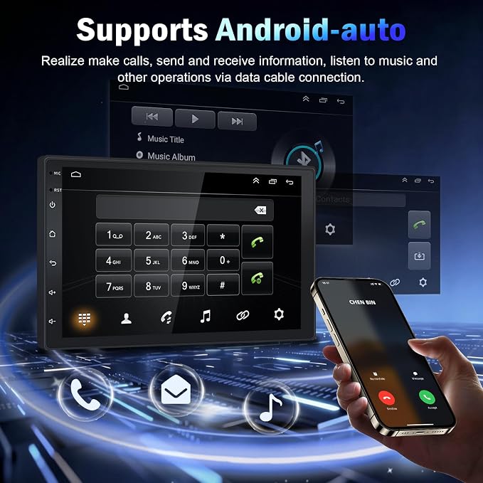 8 Core 8GB+256GB 7 Inch Touschscreen Car Radio for Nissan Versa 2012-2019 with Wireless CarPlay Android Auto, Android 14 Double Din Car Stereo Head Unit with GPS Bluetooth WiFi FM RDS SWC Camera