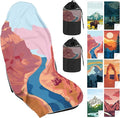Car Seat Towel Covers with Storage Bag, 63 x 32 Inch Universal Non Slip Waterproof Sweat Protector for Car Truck, Gym Swimming Running, Machine Washable(1 Pack,Grand Canyon)