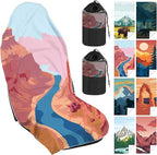 Car Seat Towel Covers with Storage Bag, 63 x 32 Inch Universal Non Slip Waterproof Sweat Protector for Car Truck, Gym Swimming Running, Machine Washable(1 Pack,Grand Canyon)