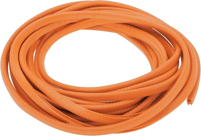 Universal Car Door Edge Protective Sealing Strip U-Type Door Scratch Protection Guard, 26.25ft 8m, Anti-scratch Collision, PVC Iron, Orange