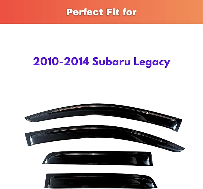 KPY Rain Guards Fit for 2010-2014 Subaru Legacy, Out-Channel Window Visors Vent Wind Deflectors 4PC, Car Accessories for 10-14 Legacy