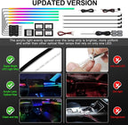 Dreamcolor Acrylic Interior Car LED Strip Light with Wireless APP, RGB 14 in 1 with 175 inches 593 LEDs Fiber Optic Ambient Lighting Kits, 16 Million Colors Sound Active Function Car Neon Lights