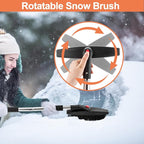 3-in-1 Portable Snow Shovel Kit with Ice Scraper and Snow Brush, Emergency Collapsible Design Snow Remover Set for Garden, Camping, Car, Trucks and Other Outdoor Activities