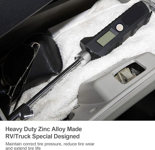 Digital Tire Pressure Gauge 230 PSI Heavy Duty Dual Head Stainless Steel Made for Truck and RV with Backlit LCD and Flashlight Car Accessories