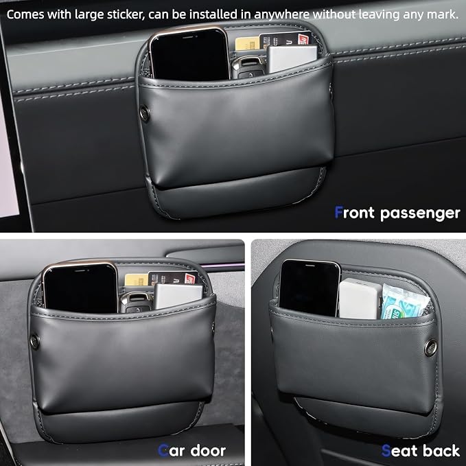 Car Seat Side Pocket Organizer Car Pocket Pouch for Seat, Door, Console, Car Seat Gap Filler Organizer Multifunctional Car Organizer Accessories for Phone Sunglasses Keys Cards (Small)