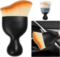 Car Detailing Brush, Curved Soft Bristles Auto Removal Dust Collectors, Universal Vehicle Dashboard, Air Conditioner Vents etc Interior Cleaning Tool Accessories (Yellow)