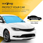 SolarGuard Plus Sunshade for Car Windshield - Reflective Car Shades for Windshield, Blocks Damaging UV Rays - for Use on Front Window Exterior, Includes Security Flaps - Pool Blue, Standard Size