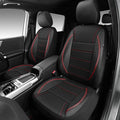 Air Mesh Leather Car Seat Covers Front Seats, Breathable Two Front Seat Covers for Cars, Comfortable Universal Fit for SUV Truck Sedan Automotive, Anti-Slip Airbag Compatible,Black and Red