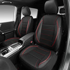 Air Mesh Leather Car Seat Covers Front Seats, Breathable Two Front Seat Covers for Cars, Comfortable Universal Fit for SUV Truck Sedan Automotive, Anti-Slip Airbag Compatible,Black and Red