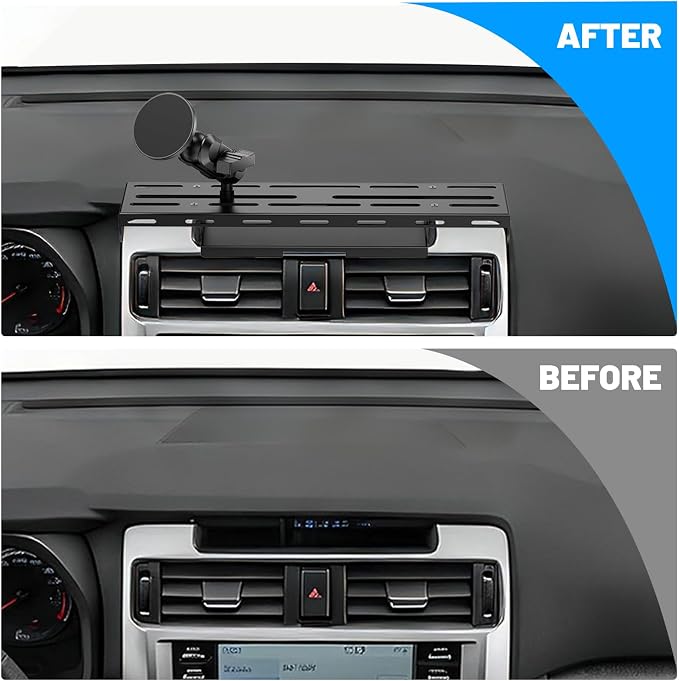 Metal Dashboard Phone Holder: Fits Toyota 4Runner 2010–2024 - Magnetic Dashboard Phone Mount - 2 Installation Ways with Adhesive & Screw Mount
