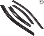 Outside Mount Window Vent Visors Rain Guards Compatible with Volvo S60 2001-2011 | Side Window Wind Deflectors Rain Shields | Smoke Tinted, 4 Pcs Set, DGWV-486