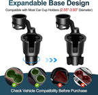 Car Cup Holder Expander, Cup Holder Expander, Cupholder Expander with Adjustable Extension Base and 360° Rotation Design, Fits Mugs, Cups, Large Water Bottles in 2.9"-3.8" (10-46oz), Black