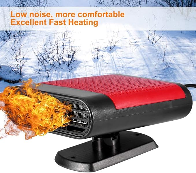 Car Window Defroster 12V Portable Heater For Windshield And Side Fast Heating Electric Demister With Noiseless Motor And Overheat Compact Handheld Design