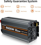 Power Inverter DC 48V to AC 110V/120V Converter with LCD Display, Wireless Controller, Cable Pair,AC outlets USB.RV Travel,Suitable for Camping,and Off-Grid Solar Systems (5000w -48v)