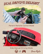 Ford Bronco 24V Ride on Toys for Boys & Girls, 2 Seater Kids Electric Car with Remote Control, Kids Ride on Truck with Rear Wheels Suspension, Led Lights, Safety Belt (24V, Red)
