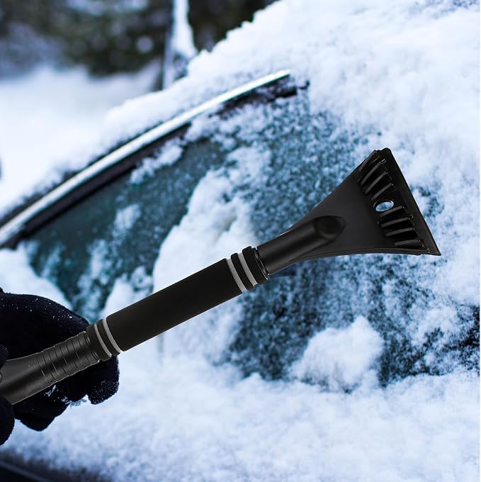 Snow Brush and Ice Scrapers for Car Windshield Detachable Window Snow Scrapers and Brush with Ergonomic Foam Grip Ice Removal Tool for Cars, Trucks, Suvs(Black)