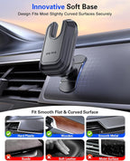 Car Phone Mount for Socket Grip, Strong Sticky Cell Phone Holder for Auto Dashboard, Adjustable Adhesive Car Mount Compatible with Thick Wallet Grip Card Holder for iPhone Samsung