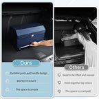 Car Trunk Organizer, Car Trunk Leather Storage Box with Lid and Push-pull Handle Car Trunk Storage Organizer for Car (Blue, 20.47 x 11.42 x 12.2in)