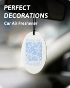 Blue Christian Car Air Freshener 8 Pcs, Coquette Blue Bow Floral Religious Hanging Air Freshener Oval for Girls Dorm Bedroom Apartment, Girly Christian Car Accessories Mirror Decor for Women