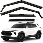 GrandWheel Window Deflectors Smoke Tinted in-Channel Side Window Vent Visor Deflectors Rain Guards Compatible with Chevrolet (Chevy) Trailblazer 2021-2026 - 4pcs. GW0869
