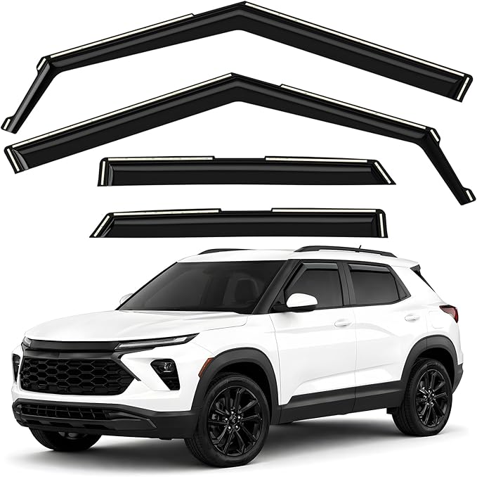 GrandWheel Window Deflectors Smoke Tinted in-Channel Side Window Vent Visor Deflectors Rain Guards Compatible with Chevrolet (Chevy) Trailblazer 2021-2026 - 4pcs. GW0869