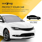 SolarGuard Plus Sunshade for Car Windshield - Reflective Car Shades for Windshield, Blocks Damaging UV Rays - for Use on Front Window Exterior, Includes Security Flaps - Silver, Standard Size