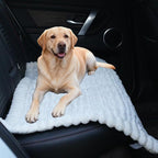 Dog Car Seat Waterproof Bed Cover Non-Slip Car Back Seat Soft and Comfortabl Pet Bed Mat Car Blanket for Travel Backseat Extender Seat Covers Dog Bed for Cars Trucks and SUVs (White Cover 23.6” x 51”)