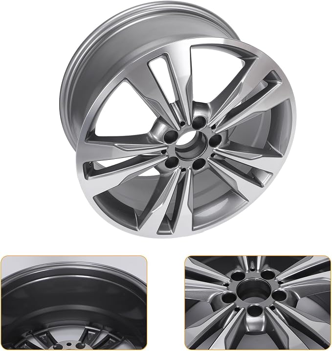 New 18x8.5" 18 Inch Premium Aluminum Alloy Wheel Rim Compatible with Mercedes-Benz C300 C350 2015-2018, Rear Wheel Replacement, OE Direct Fit Replacement Rim