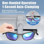 Sunglass Holder for Car (One-Handed-Operation, Gentle & Secure Hold, Silicone Padded, Universal Fit, Metal Clip) Visor Sunglass Holder Clip,Visor Sunglass Car (Grey, 4 Pack)