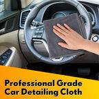 Microfiber Cleaning Cloths for Cars 16 x 16 Inch Ultra Absorbent Car Towels Drying Reusable Cleaning Supplies House Kitchen Window Microfiber Towel (Gray,60 Pcs)