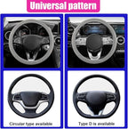 Elastic Stretch Steering Wheel Cover, Anti-Slip, 15inch, Grey | Microfiber Odorless Breathable Ice Silk Car Steering Wheel Protector, Easy Carry, Warm in Winter & Cool in Summer
