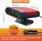 12V Car Heater, Portable Car Heater Portable Car Heater and Defroster Windshield DefoggerThat Plugs into Cigarette LighterWindshield Defogger and Defroster (Red)